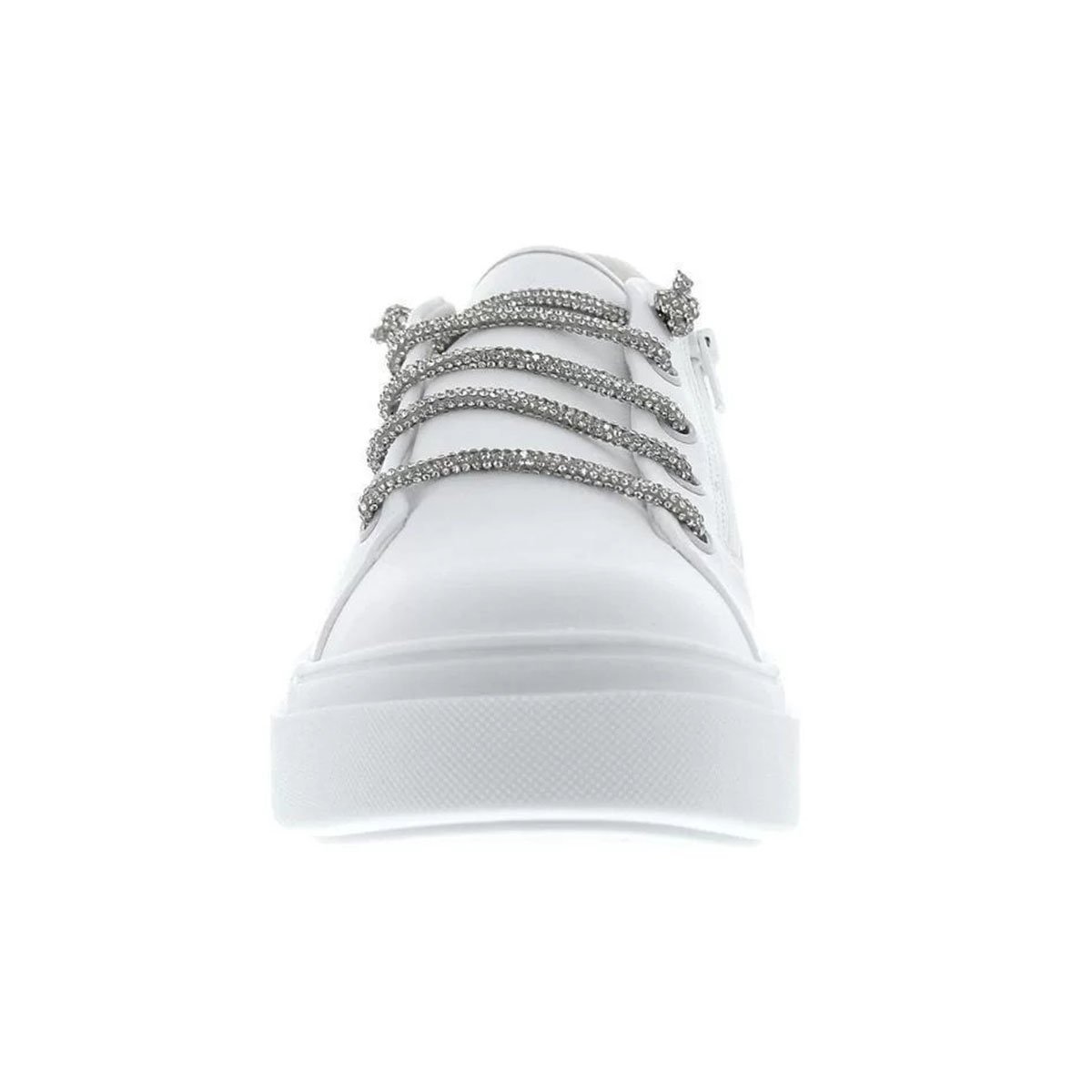 Tênis Vizzano Casual Cadarço Strass Feminino - Branco Branco 4