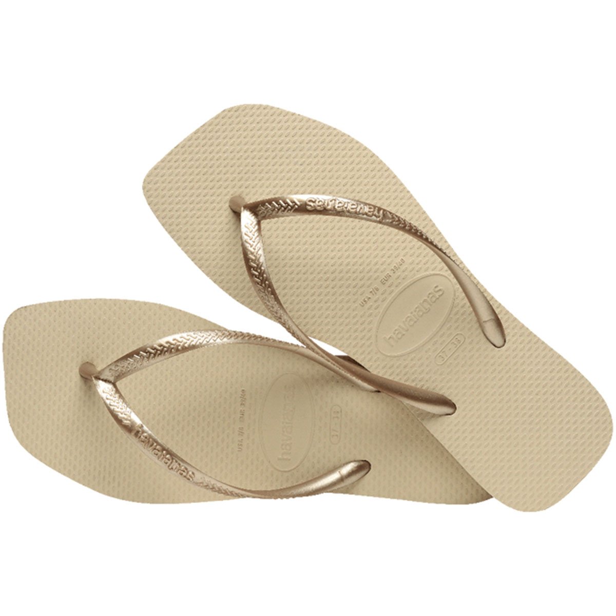 Chinelo Havaianas Slim Square Feminino - Areia Bege 4