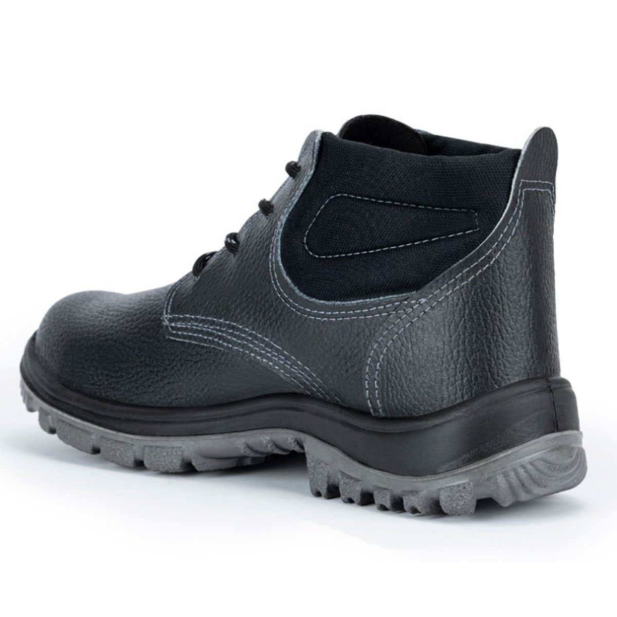 Botina De Segurança Biqueira de Aço Crival Flex EPI CA30259 Couro 93F - Preto Cinza 4