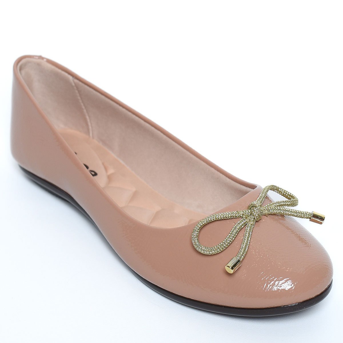 Sapatilha Moleca Verniz Siena Laço Feminina - Nude Bege 1