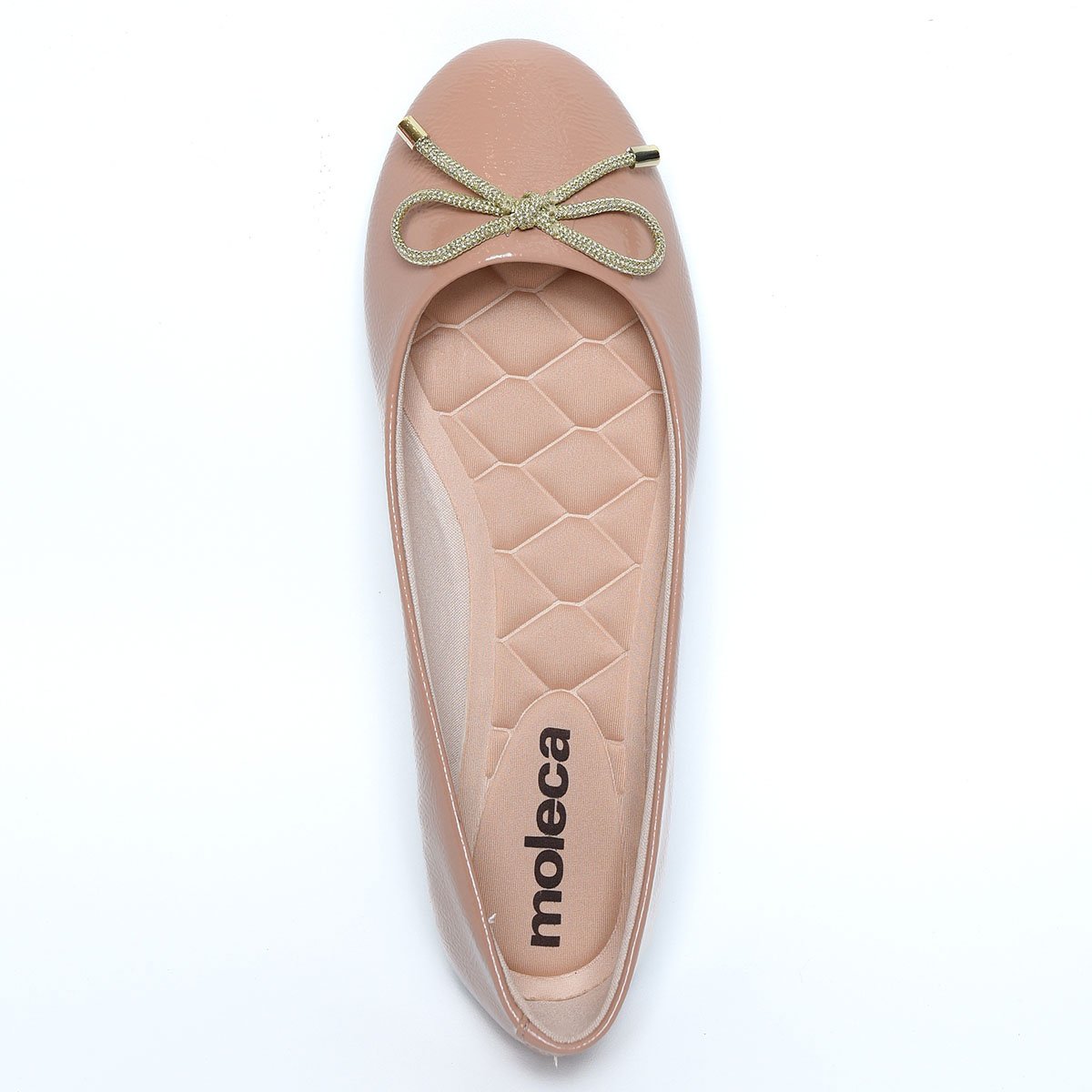 Sapatilha Moleca Verniz Siena Laço Feminina - Nude Bege 3