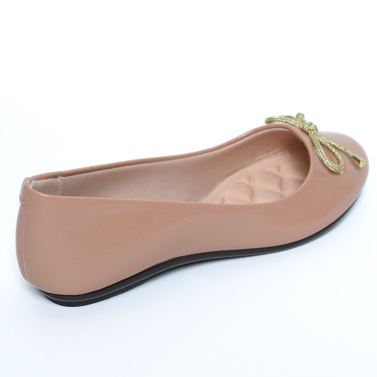 Sapatilha Moleca Verniz Siena Laço Feminina - Nude Bege 4