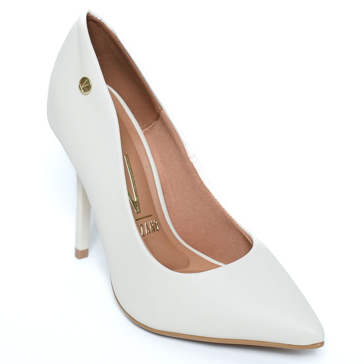 Scarpin Vizzano Bico Fino Salto Alto Feminino - Branco Off Branco 1