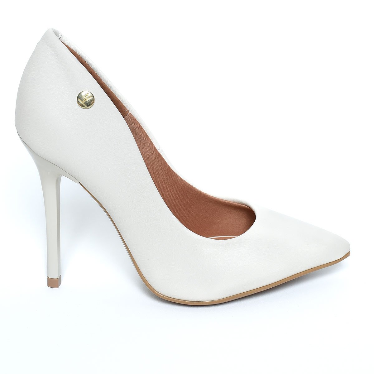 Scarpin Vizzano Bico Fino Salto Alto Feminino - Branco Off Branco 2