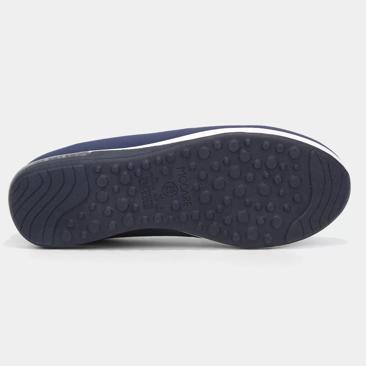 Tênis Slip On Modare Liso Feminino - Marinho e Branco Azul 5