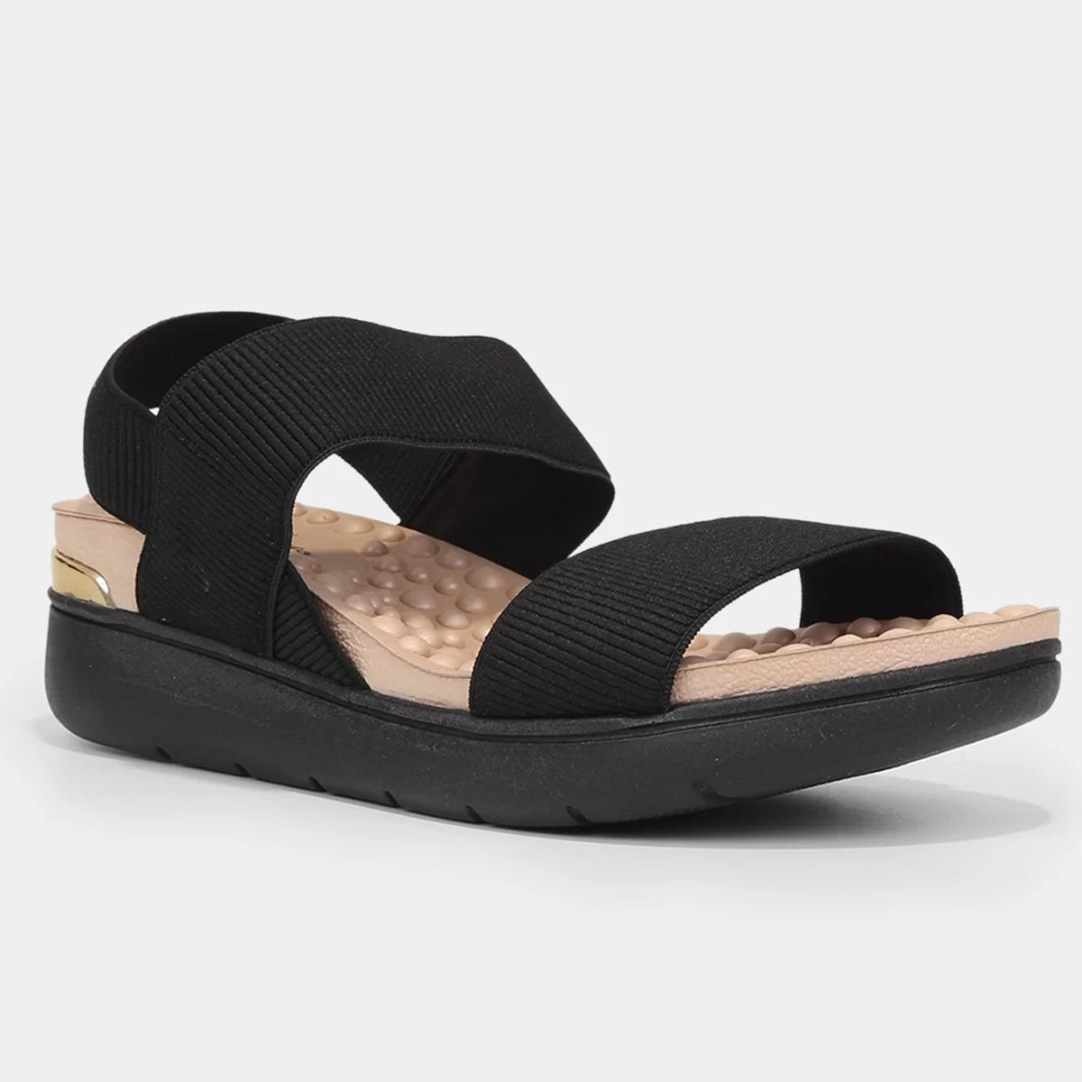 Sandália Modare Flatform Lisa Feminina - Preto Preto 1