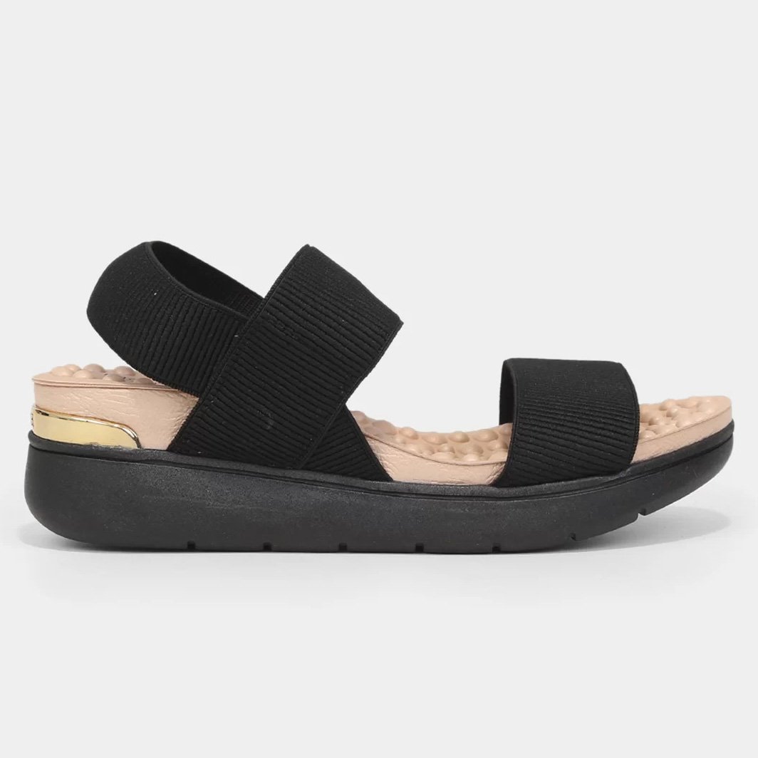 Sandália Modare Flatform Lisa Feminina - Preto Preto 2