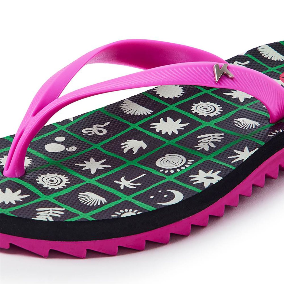 Chinelo Kenner Ibiza Maresia Estampada Feminino - Preto e Rosa Preto 4