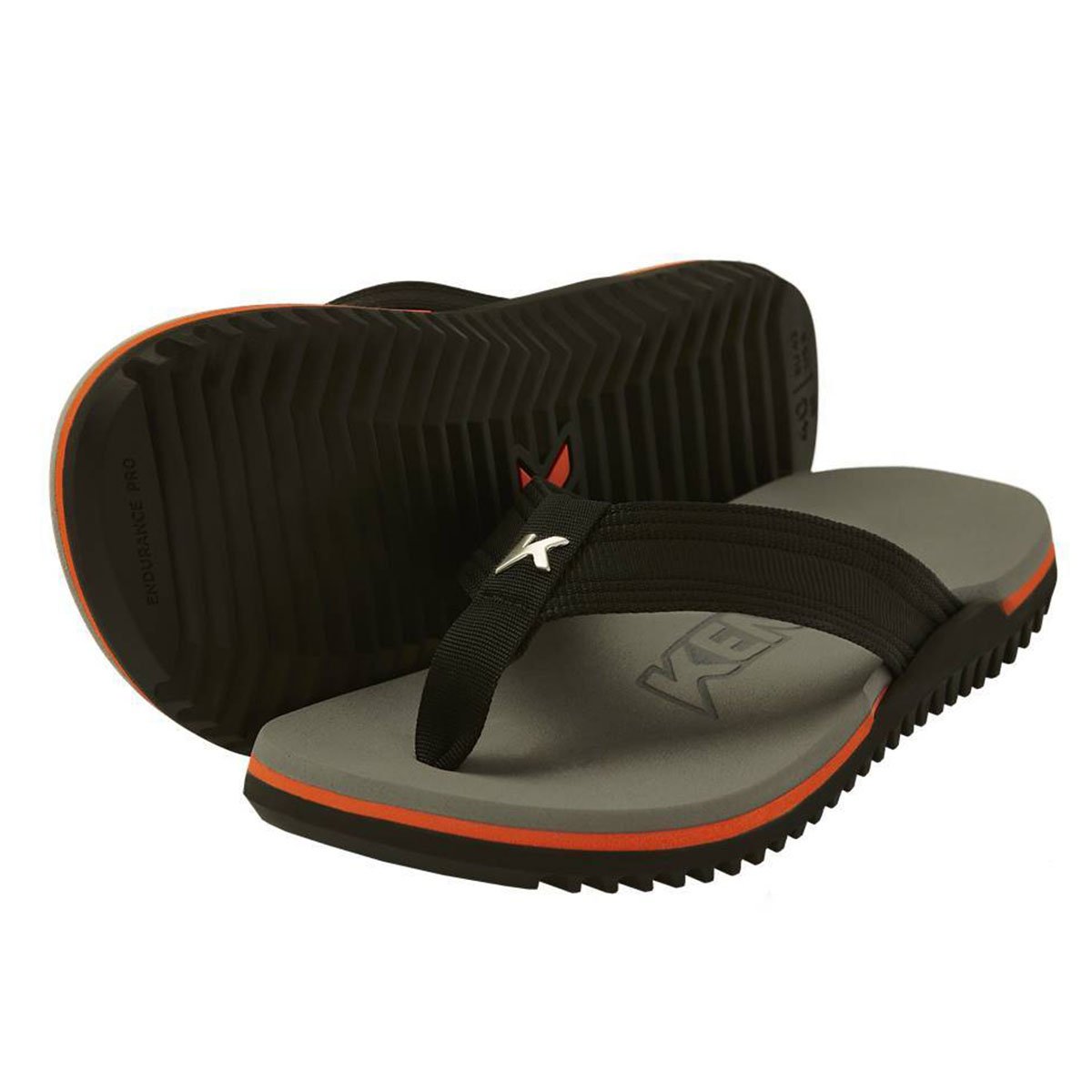 Ken  Chinelo Kenner Nk6 Pro Masculino - Grafite e Laranja Cinza
