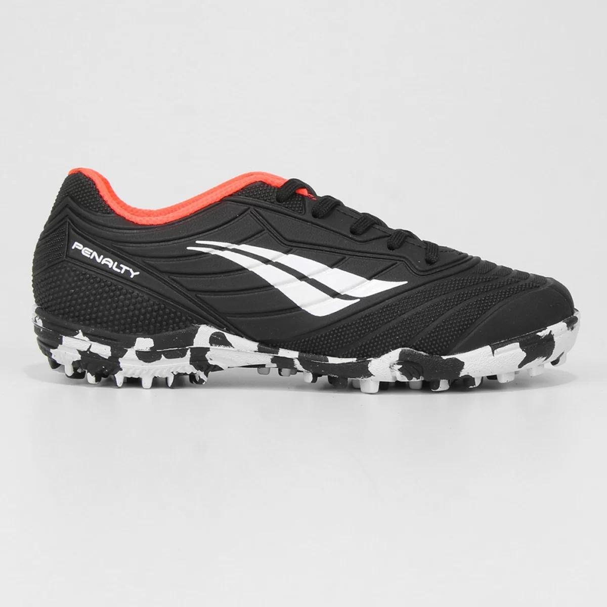 Chuteira Society Infantil Penalty Matis XXI - Preto e Branco Preto 2