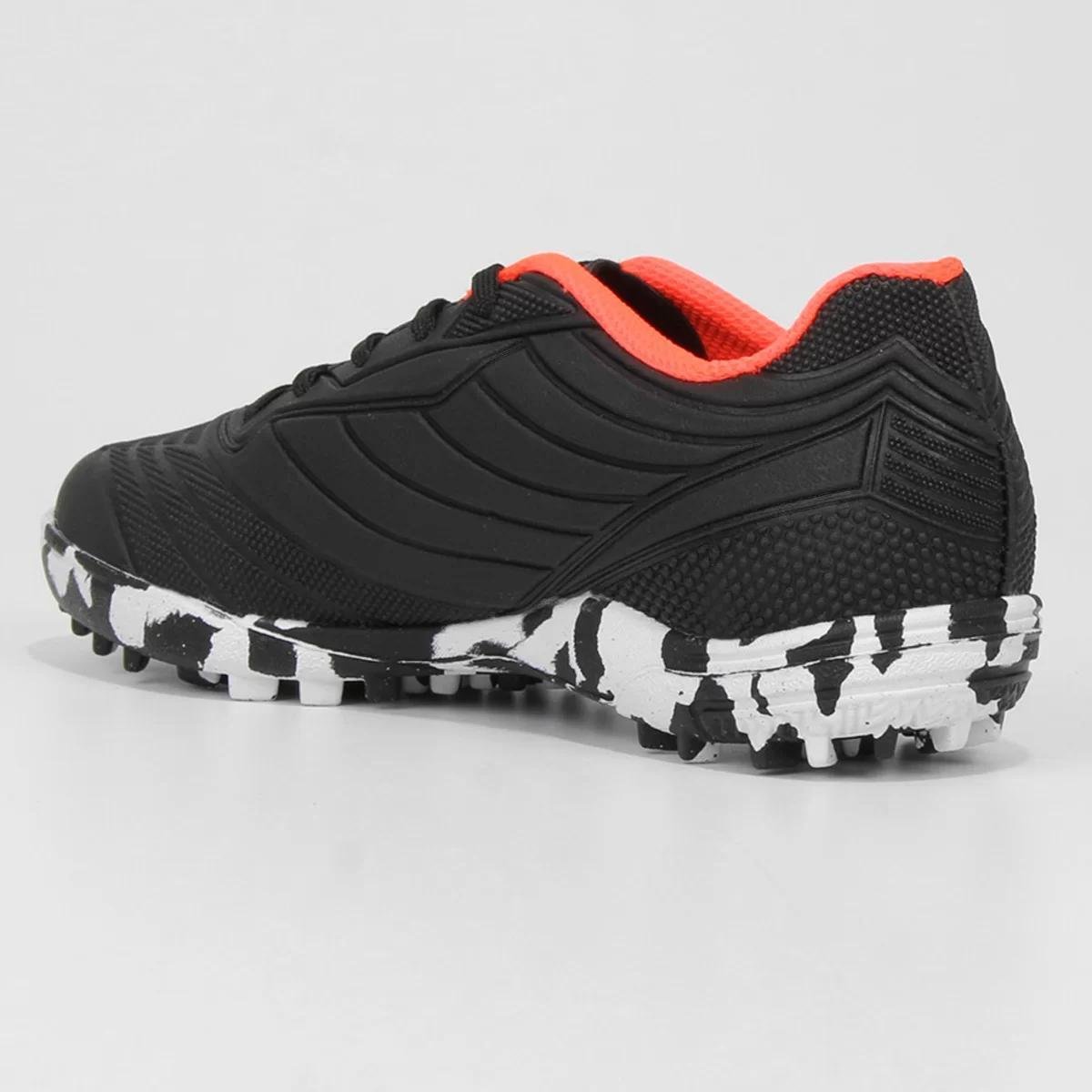 Chuteira Society Infantil Penalty Matis XXI - Preto e Branco Preto 4