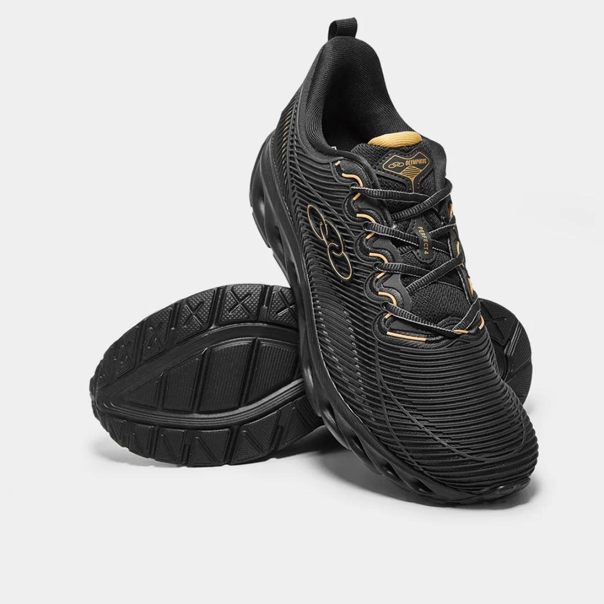 Tênis Olympikus Perfect 4 Masculino - Preto e Dourado Preto 2