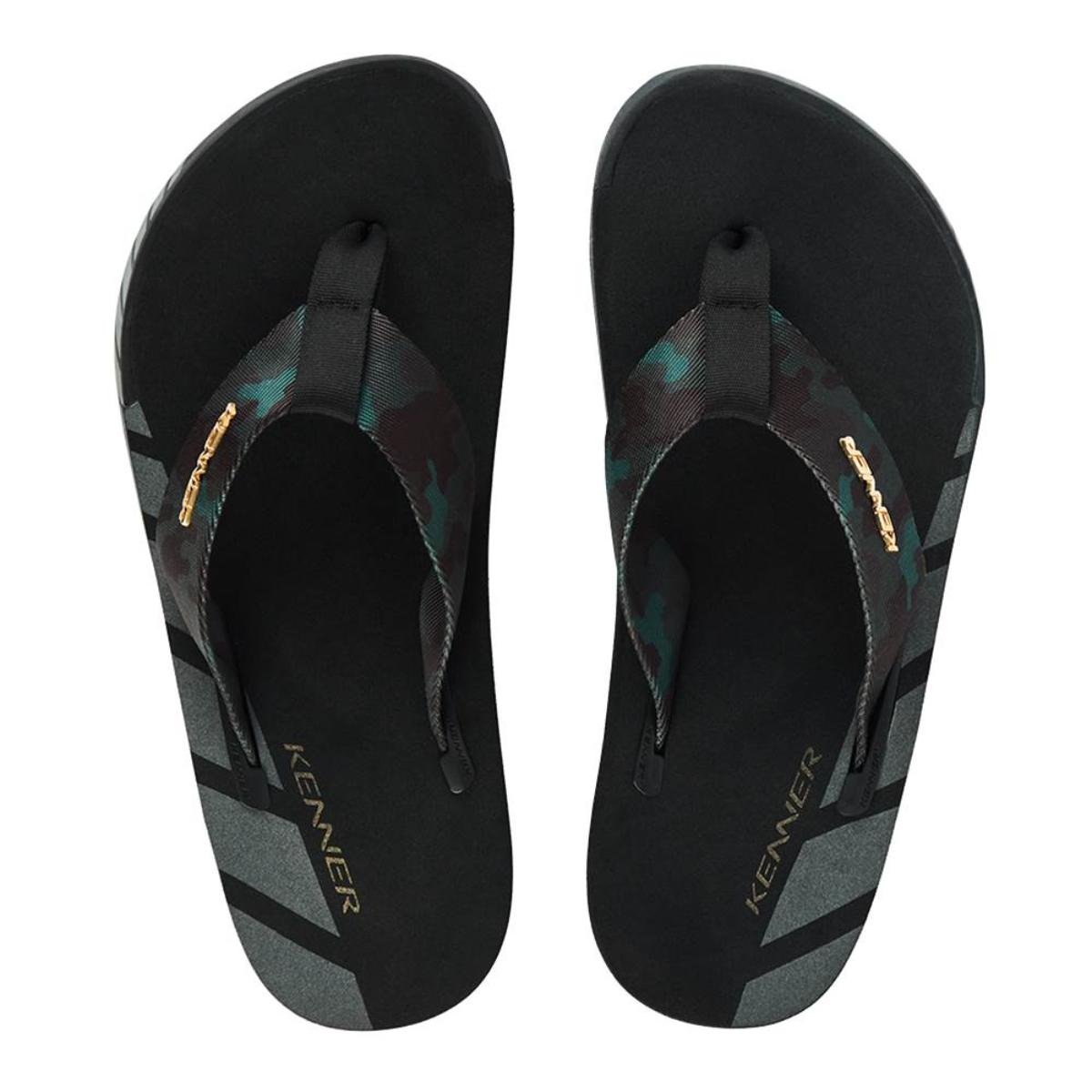 Chinelo Kenner Kick S Up Masculino - Preto e Cinza Preto 2