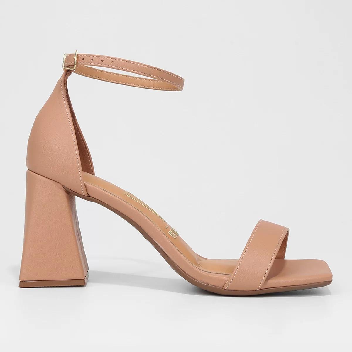 Sandália Vizzano Salto Médio Feminina - Bege Bege 2