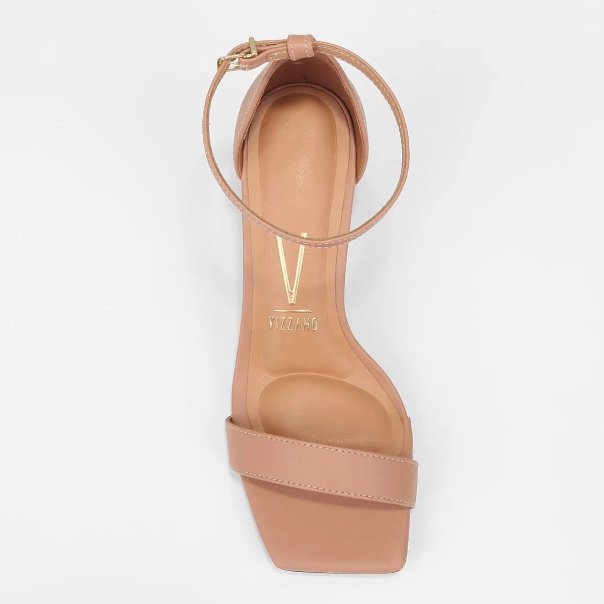 Sandália Vizzano Salto Médio Feminina - Bege Bege 3