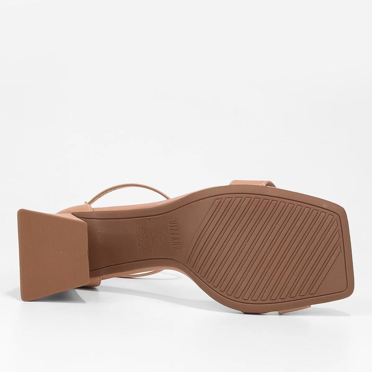 Sandália Vizzano Salto Médio Feminina - Bege Bege 5