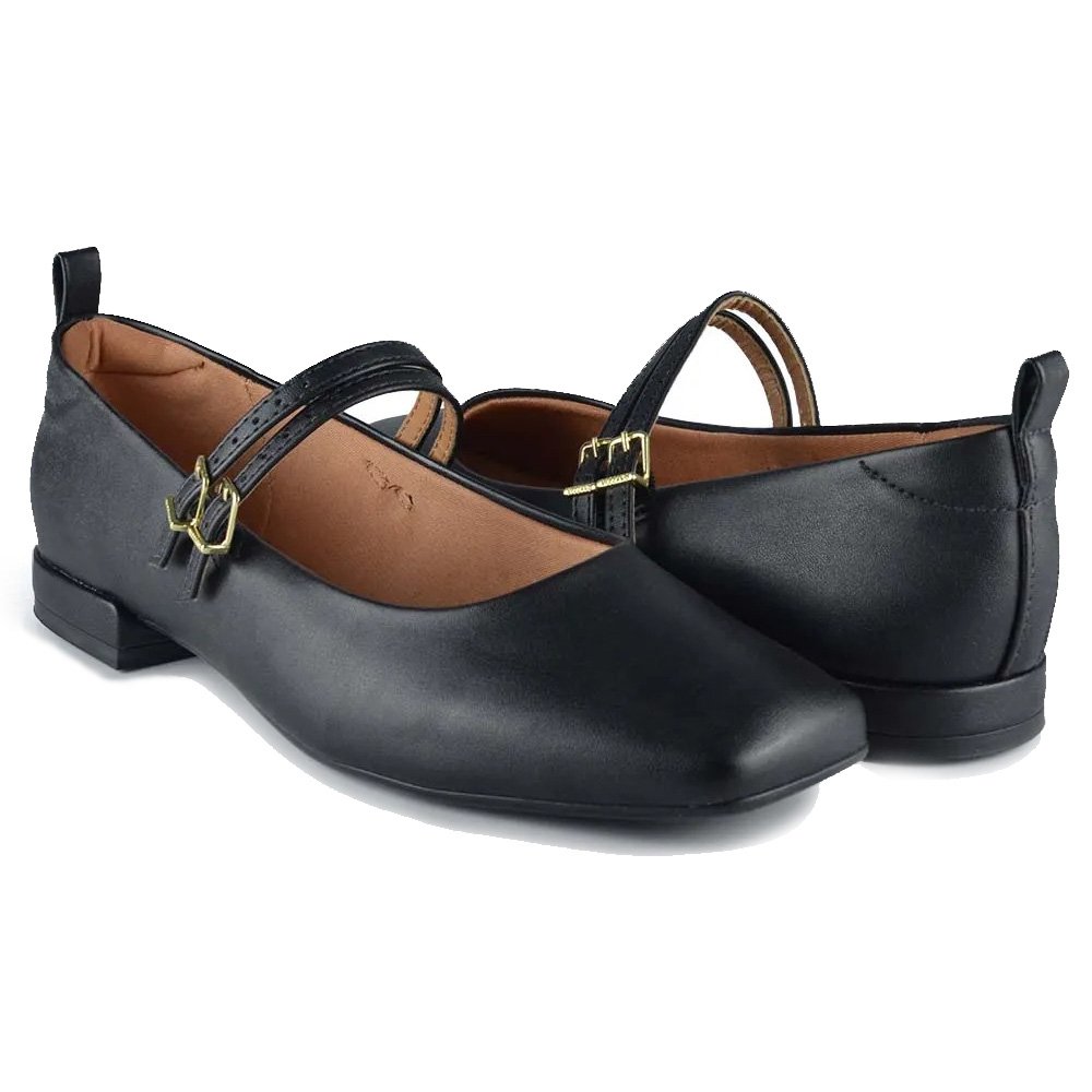Sapatilha Vizzano Boneca Salto Baixo Feminina - Preto Preto 5