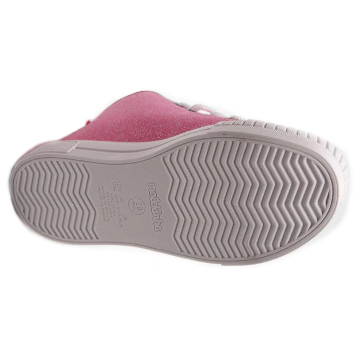 Tênis Infantil Molekinha Cano Alto Lona Gliter - Rosa Rosa 6