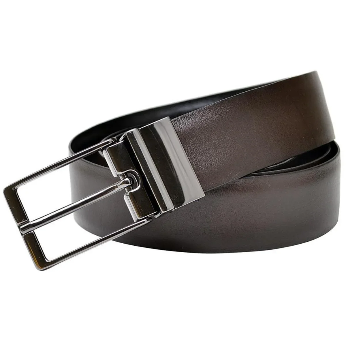 Cinto Couro Fasolo Reversível Masculino - Marrom Marrom 2