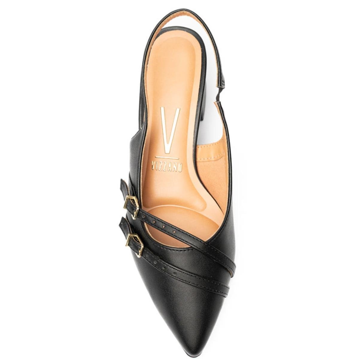 Scarpin Vizzano Slingback Salto Bloco - Preto Preto 3