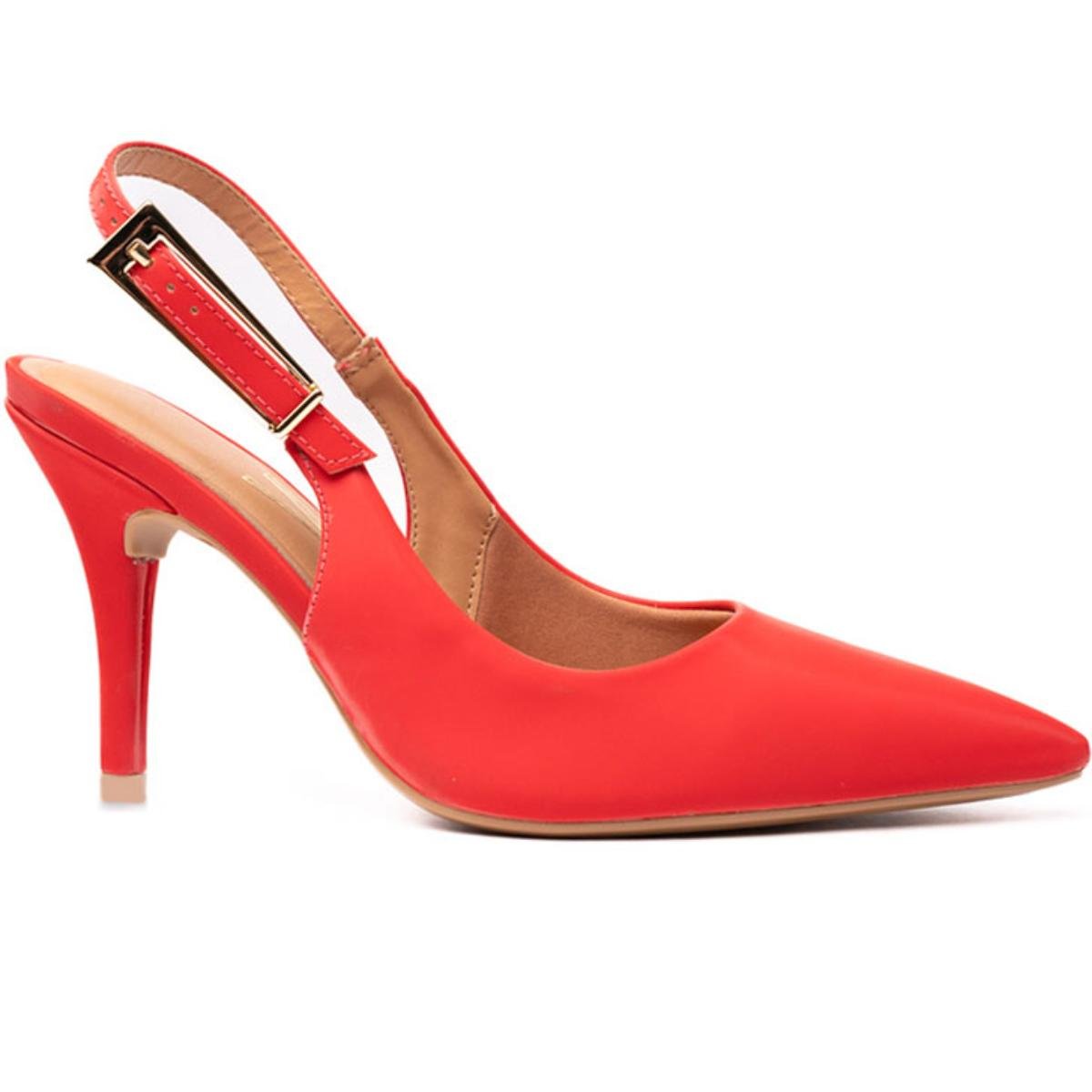 Scarpin Vizzano Salto Alto Bico Fino - Vermelho Vermelho 2