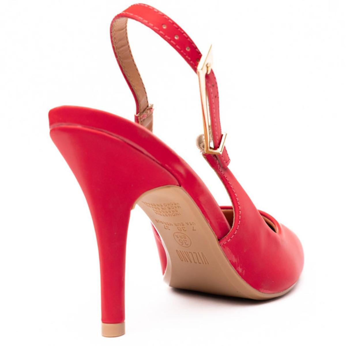 Scarpin Vizzano Salto Alto Bico Fino - Vermelho Vermelho 4