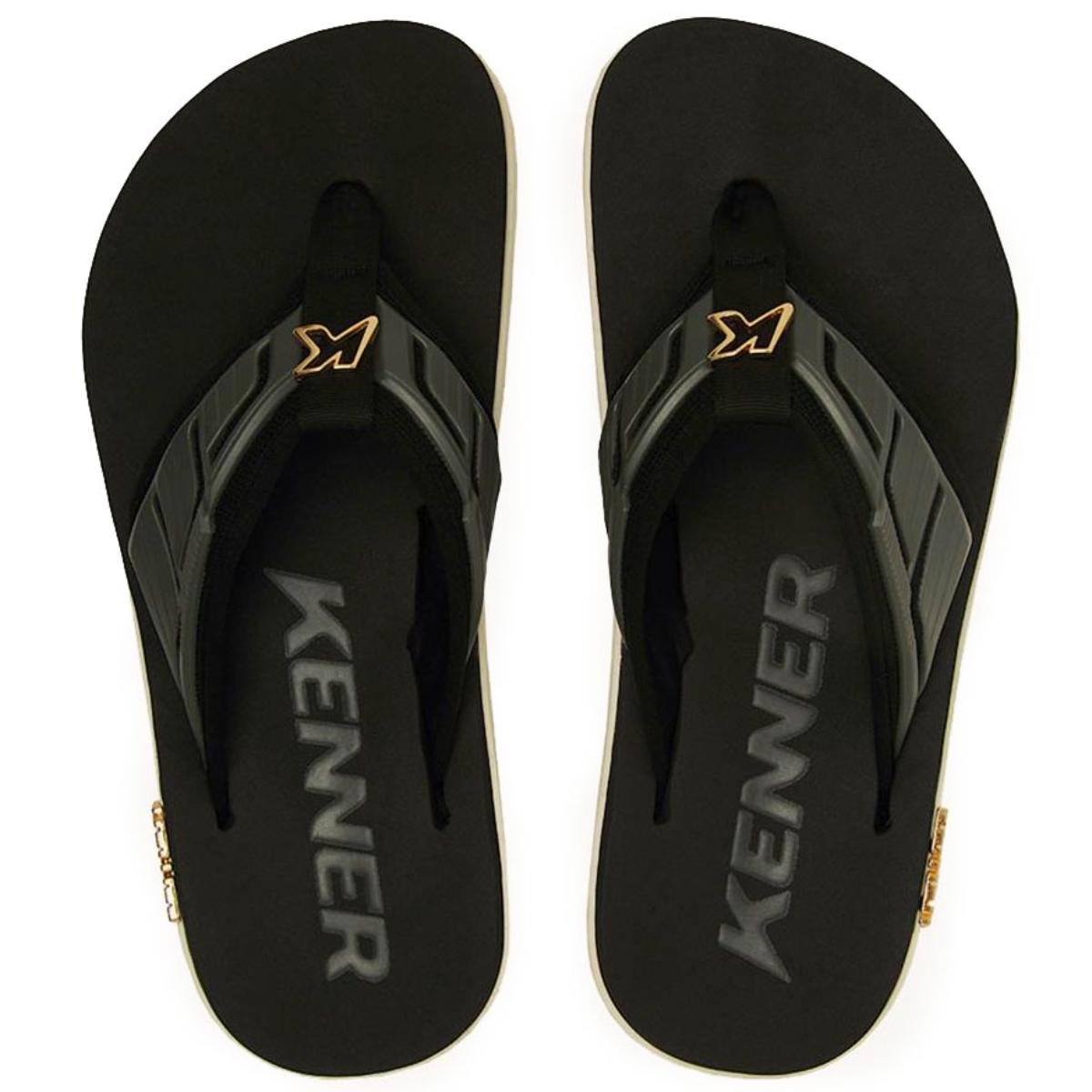 Sandália Kenner Kivah Full Force Masculina - Preto e Branco Preto/Branco 3