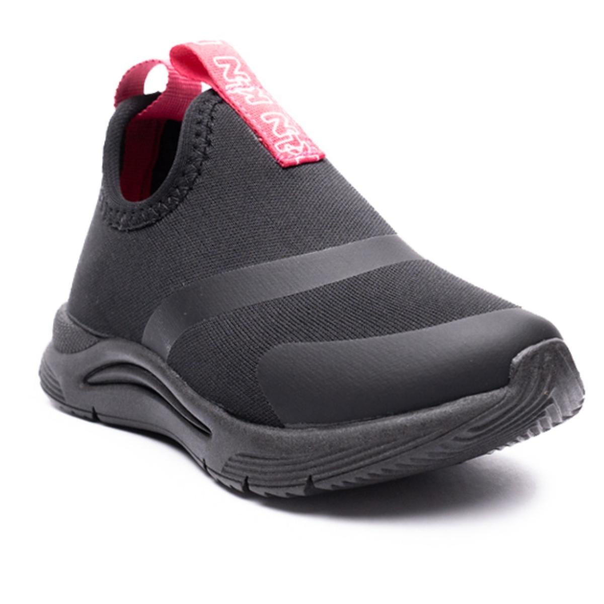 Tênis Infantil Klin New Sport Menina Preto e Rosa Preto/Rosa