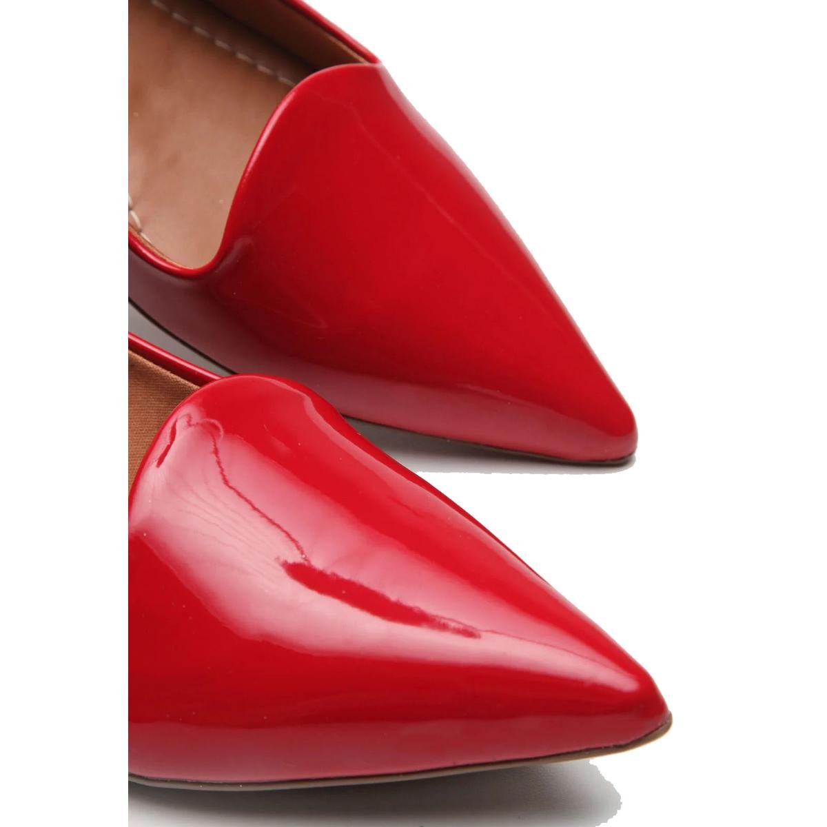 Sapatilha Vizzano Bico Fino Verniz Feminina - Vermelho Vermelho 3