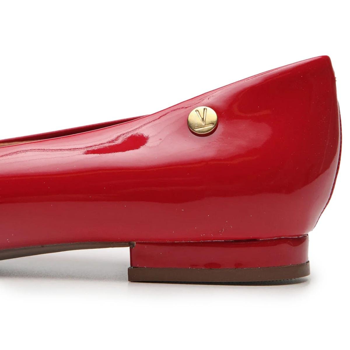 Sapatilha Vizzano Bico Fino Verniz Feminina - Vermelho Vermelho 5
