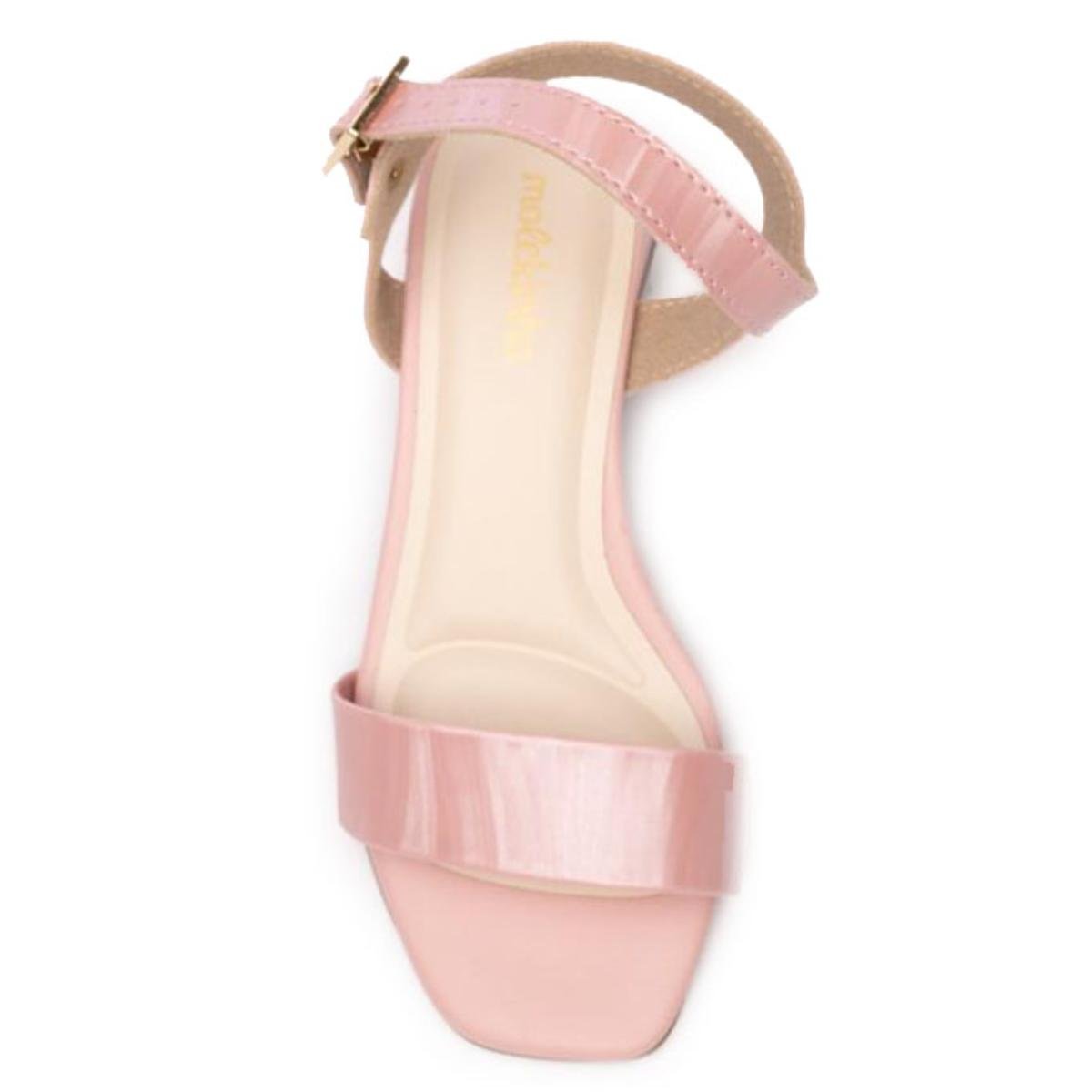 Sandália Infantil Molekinha Holográfica Salto Bloco - Rosa Rosa 3