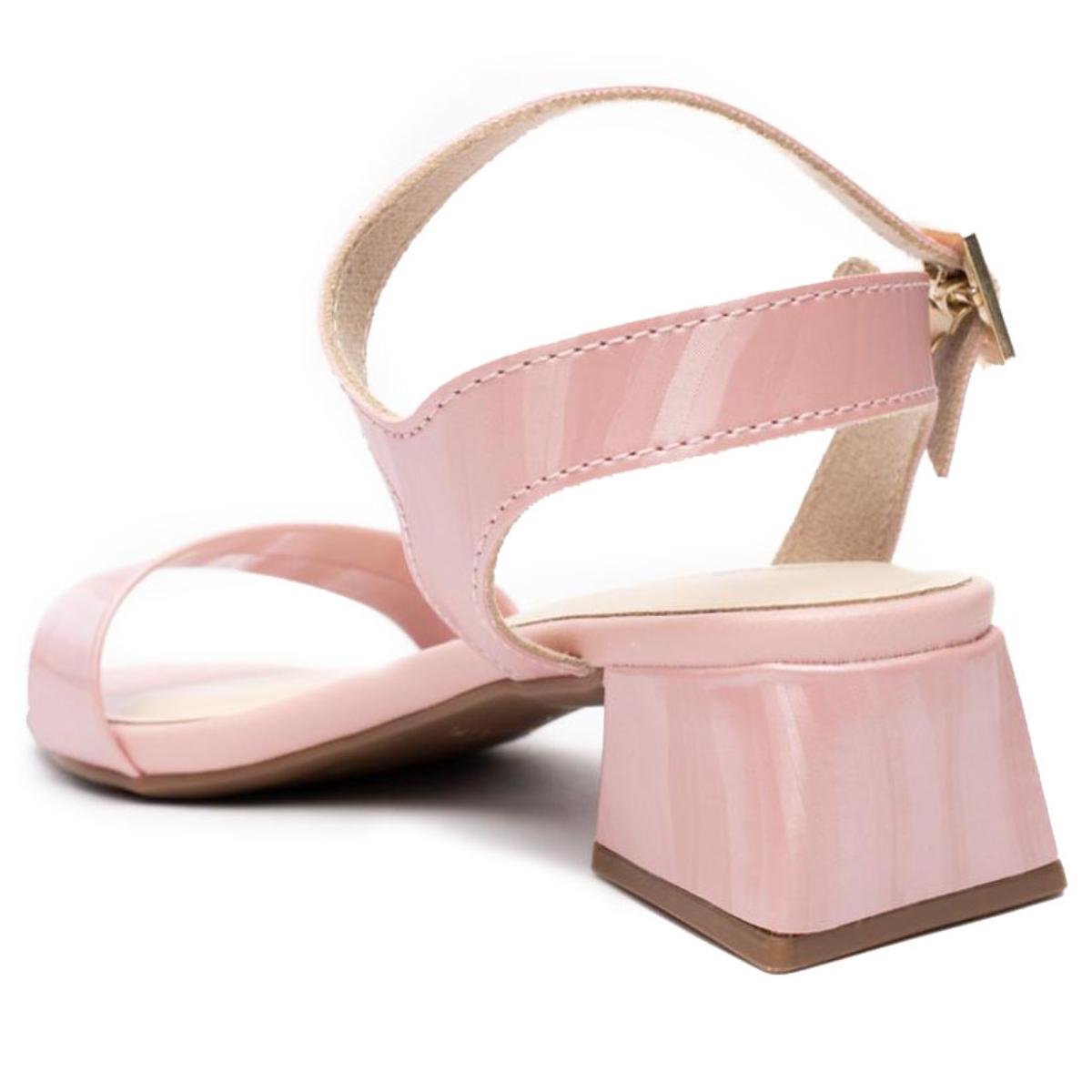 Sandália Infantil Molekinha Holográfica Salto Bloco - Rosa Rosa 4