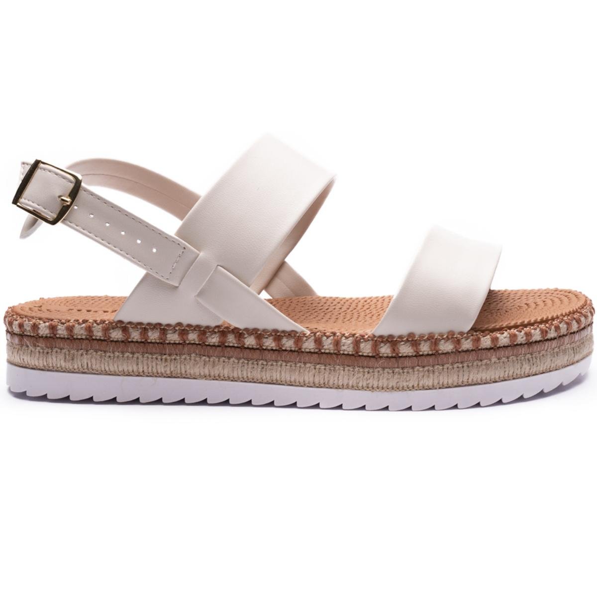 Papete Moleca Básica Flat Feminina - Off White Branco 2