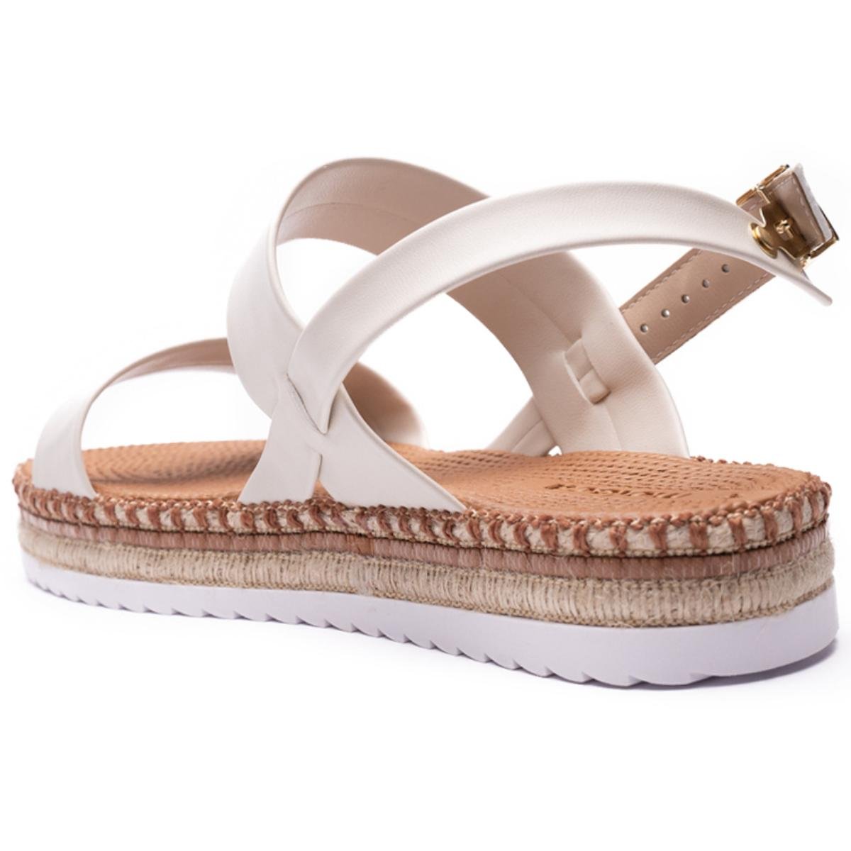 Papete Moleca Básica Flat Feminina - Off White Branco 4