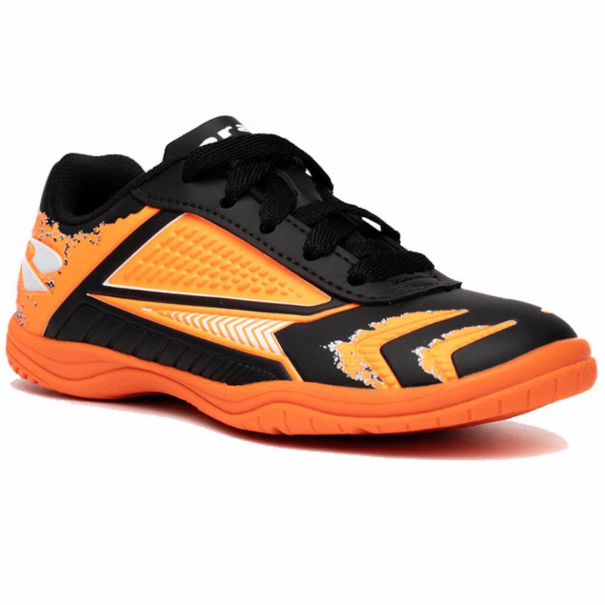 Chuteira Infantil Futsal Dray 333 Menino - Preto e Laranja Preto/Laranja 1