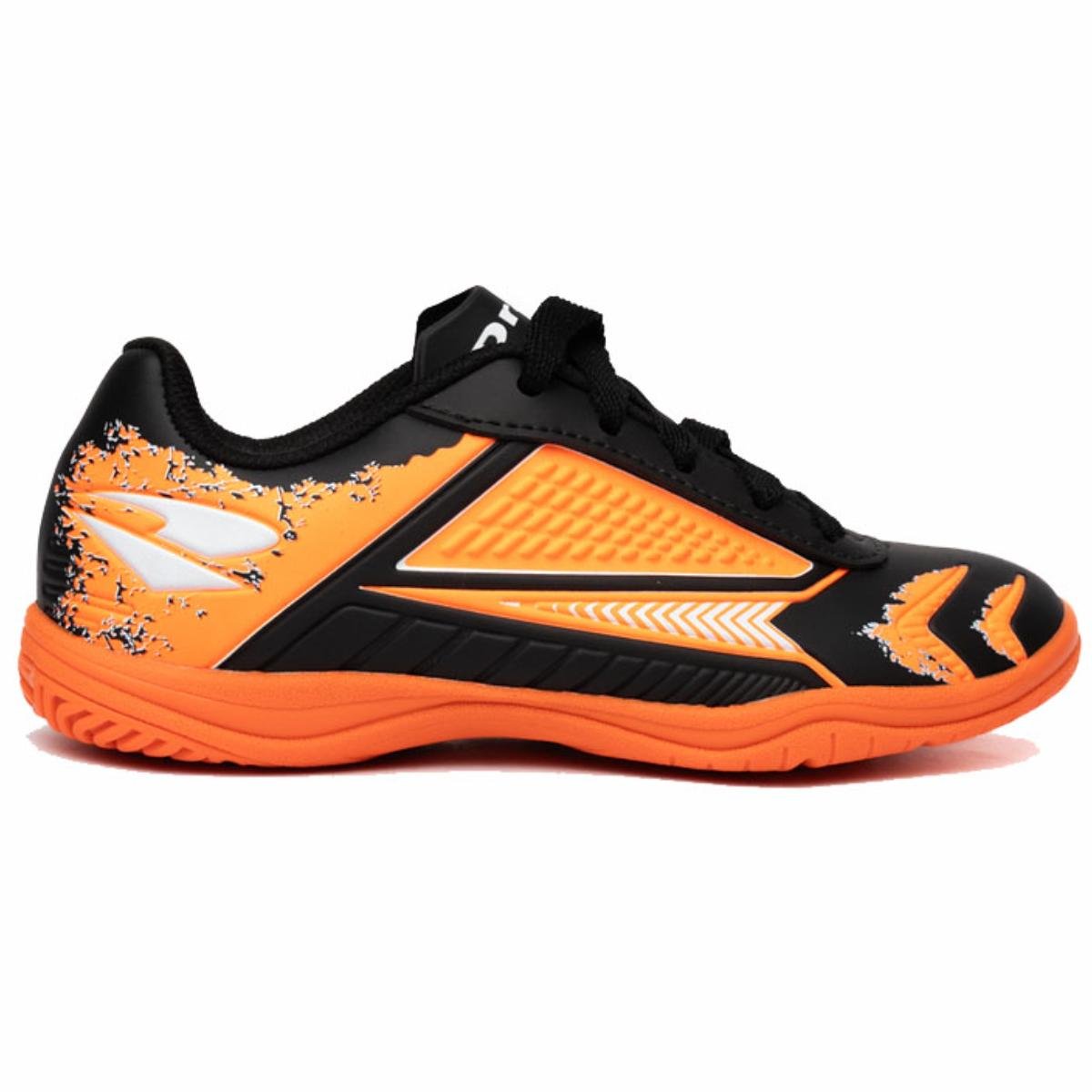Chuteira Infantil Futsal Dray 333 Menino - Preto e Laranja Preto/Laranja 2