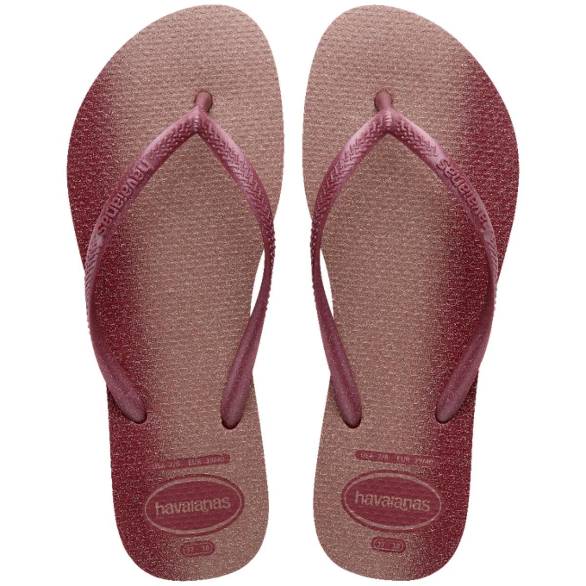 Chinelo Havaianas Slim Gloss Feminino - Vinho Vermelho 1