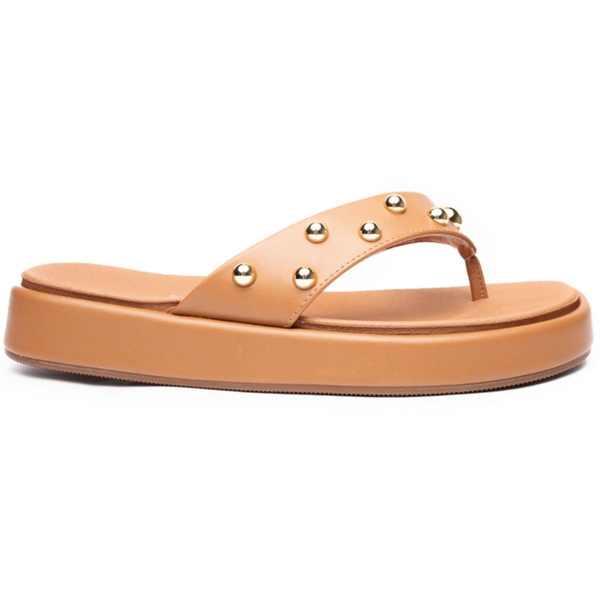 Chinelo Vizzano Flat Spikes Feminino - Caramelo Marrom 2