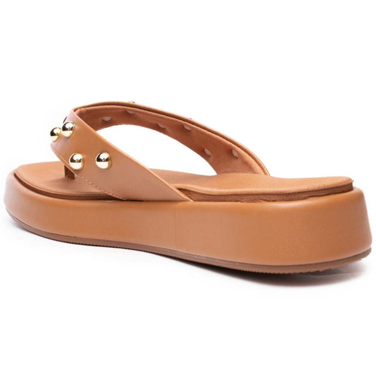 Chinelo Vizzano Flat Spikes Feminino - Caramelo Marrom 4
