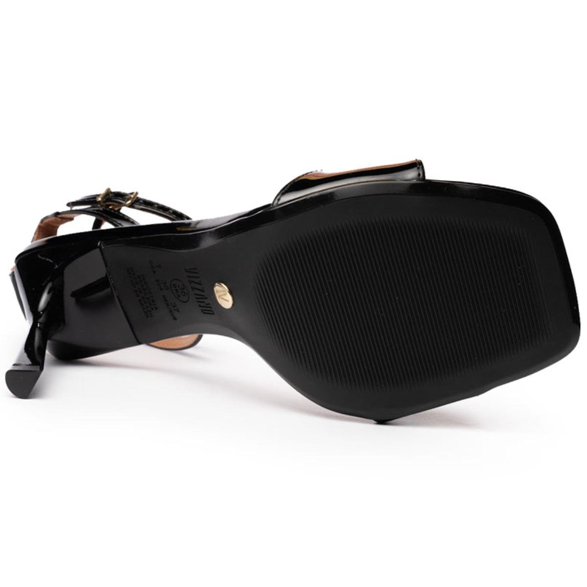 Sandália Vizzano Salto Alto Verniz Feminina - Preto Preto 5