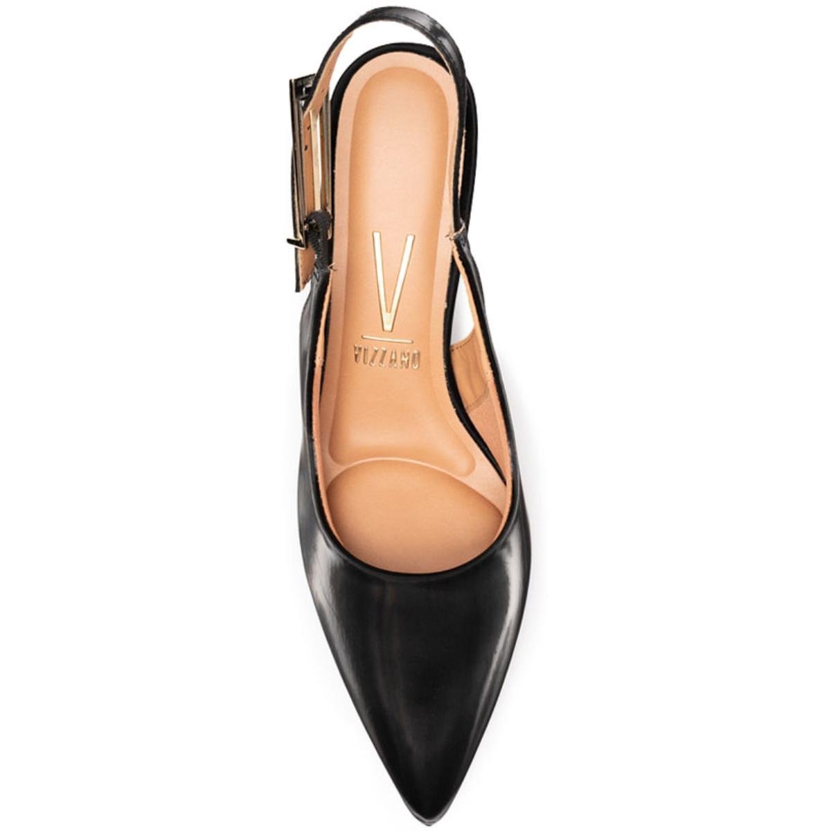 Scarpin Vizzano Salto Alto Bico Fino Pelica - Preto Preto 3