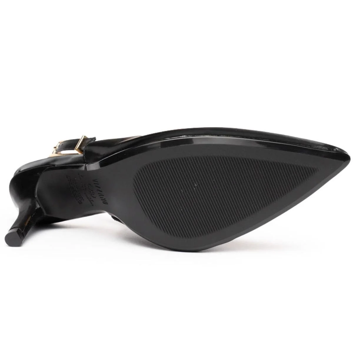 Scarpin Vizzano Salto Alto Bico Fino Pelica - Preto Preto 5