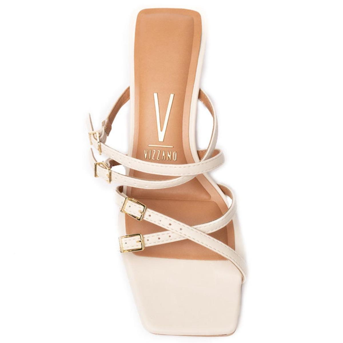 Tamanco Vizzano Fivelas Salto Baixo - Off White Branco 3