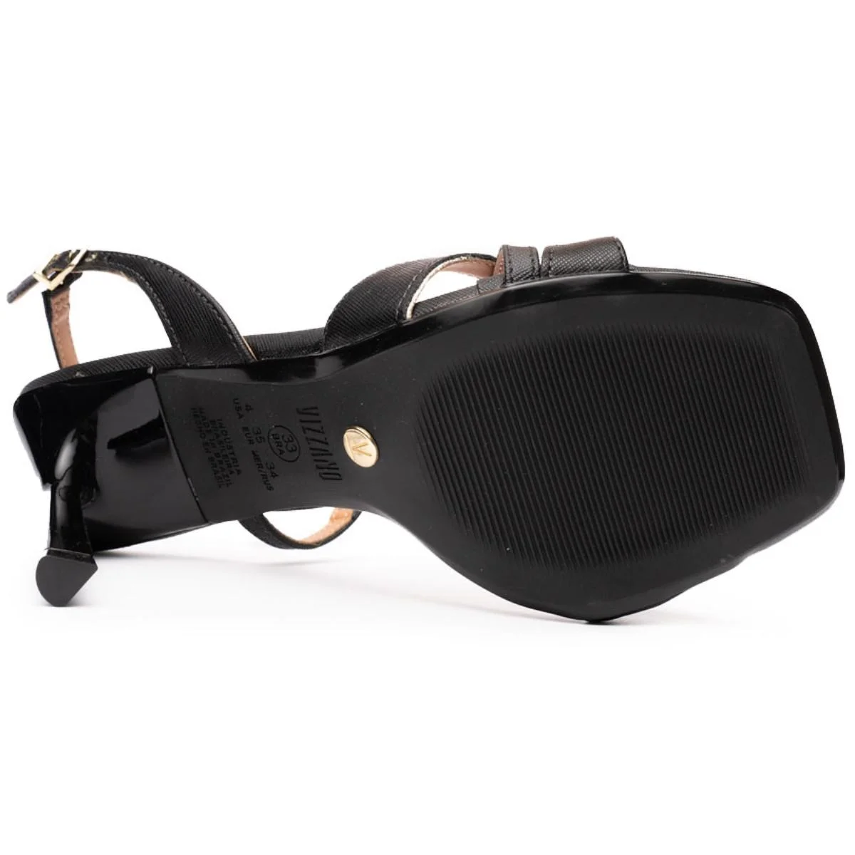 Sandália Vizzano Salto Alto Tira Fina Feminina - Preto Preto 5