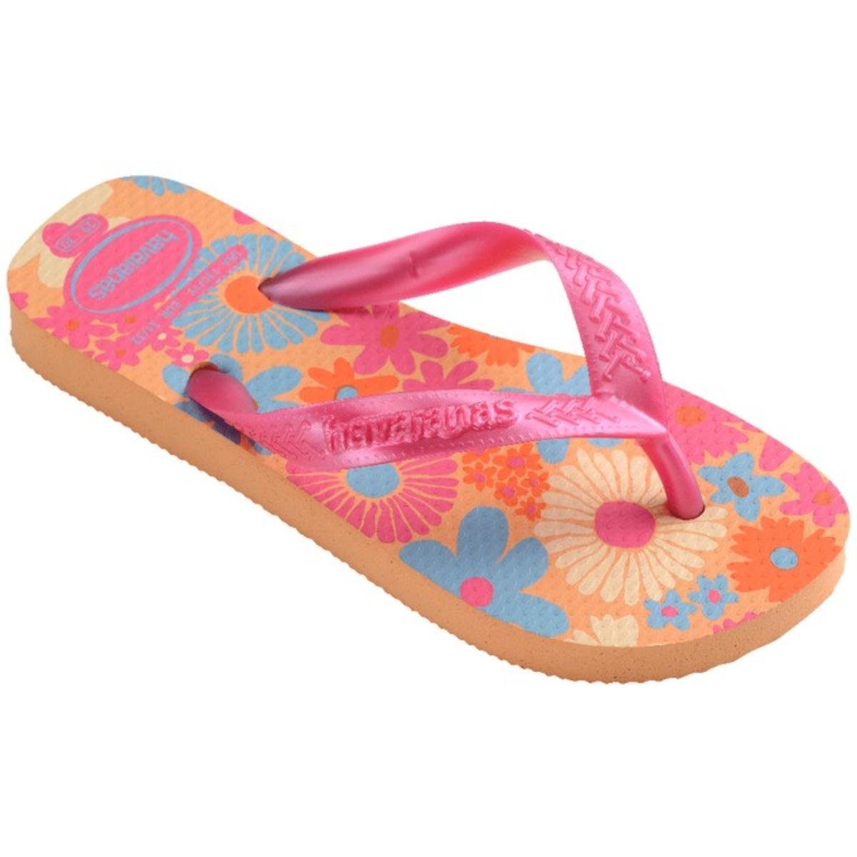 Chinelo Havaianas Kids Flores Menina - Amarelo e Rosa Amarelo/Rosa 2
