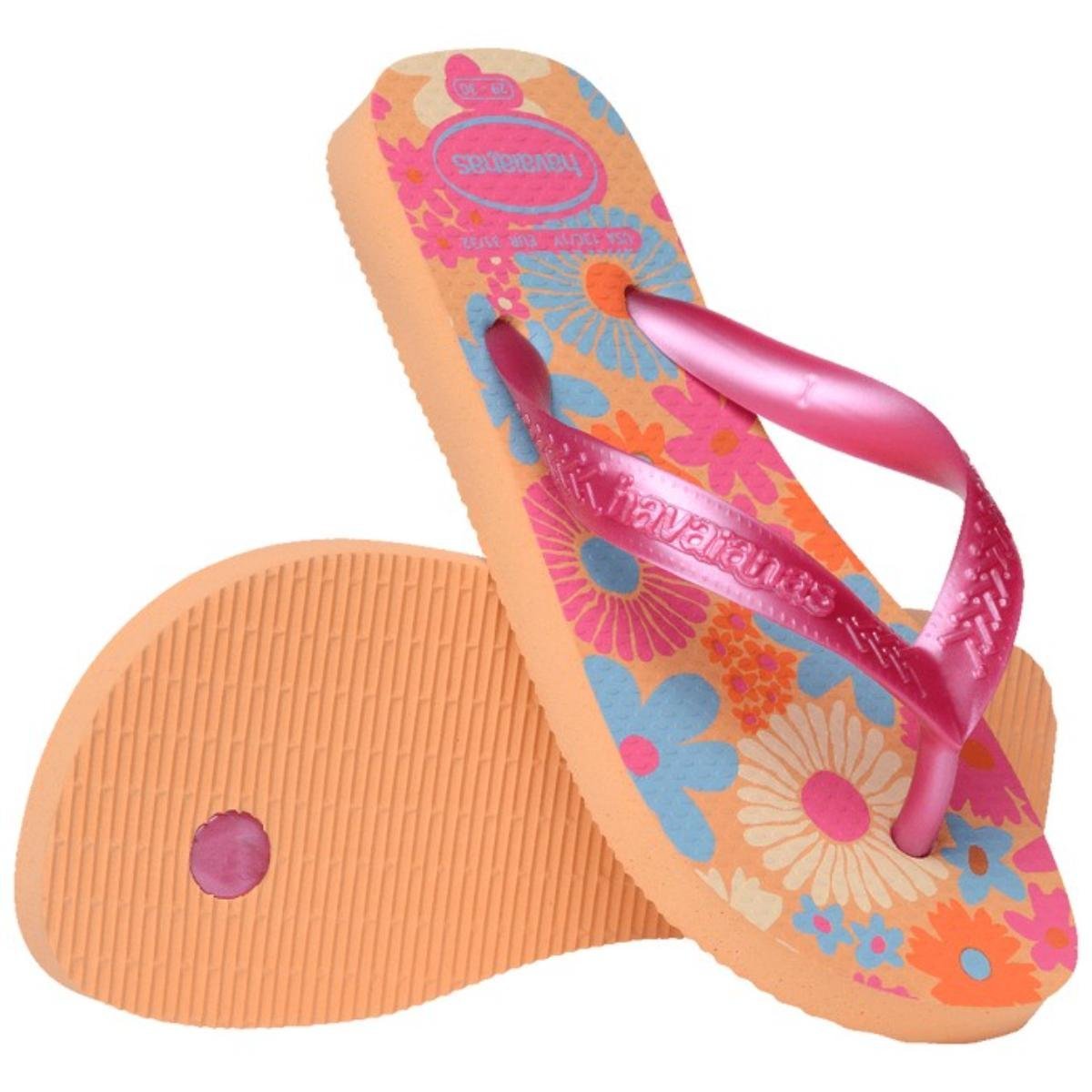 Chinelo Havaianas Kids Flores Menina - Amarelo e Rosa Amarelo/Rosa 4
