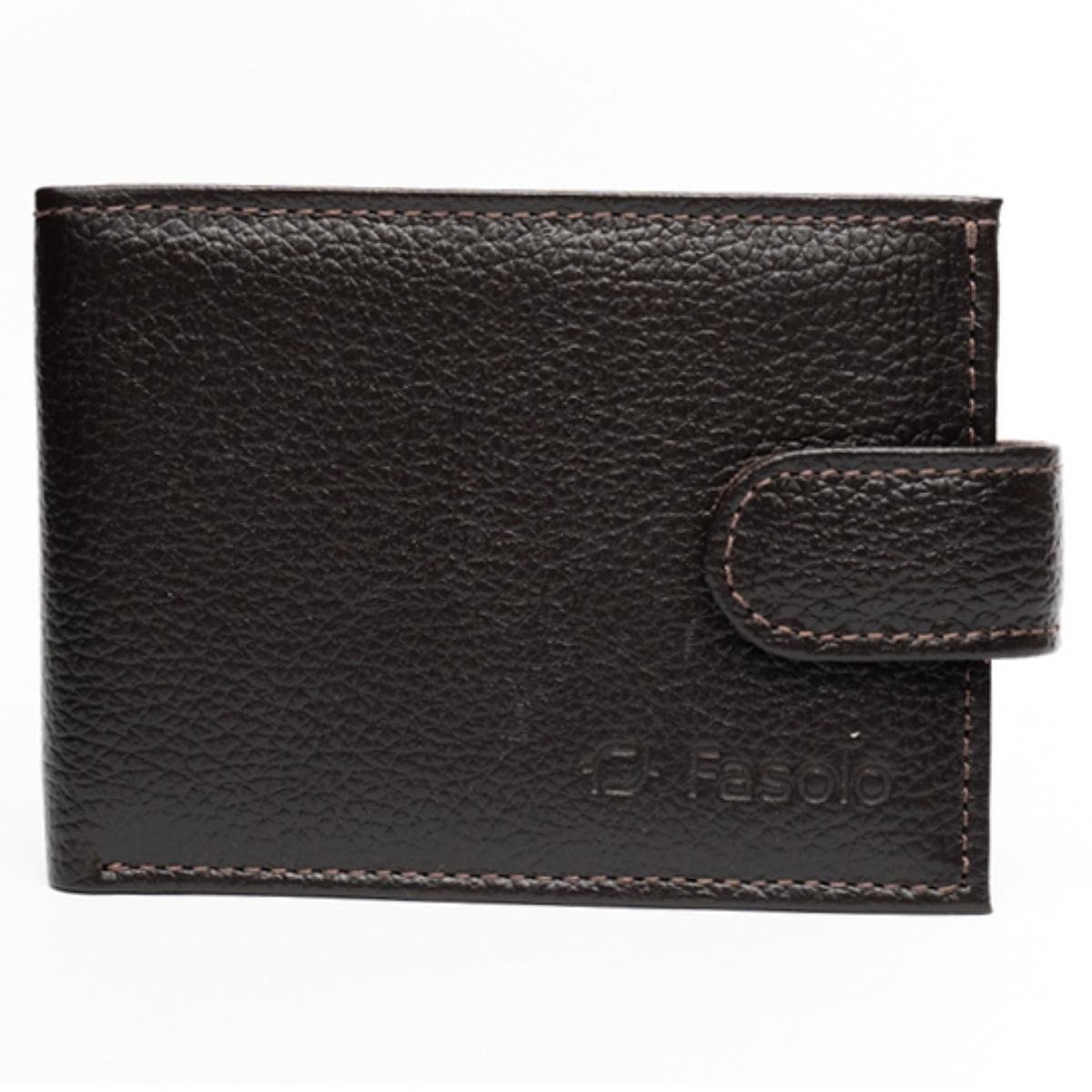 Carteira Fasolo Couro Masculina H061 - Marrom Marrom 1
