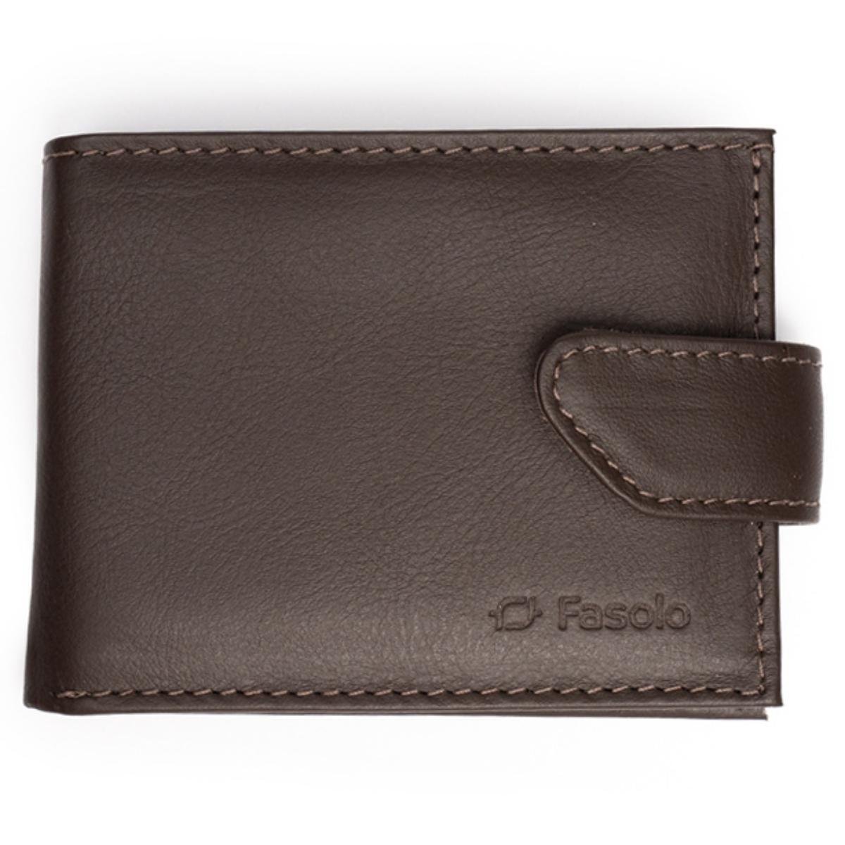 Carteira Fasolo Couro Masculina K724 - Marrom Marrom 1