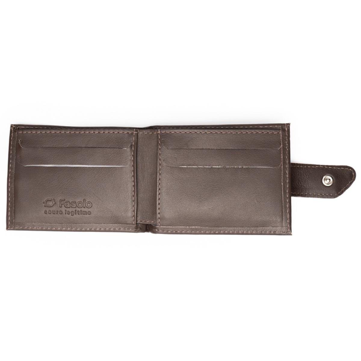 Carteira Fasolo Couro Masculina K724 - Marrom Marrom 3