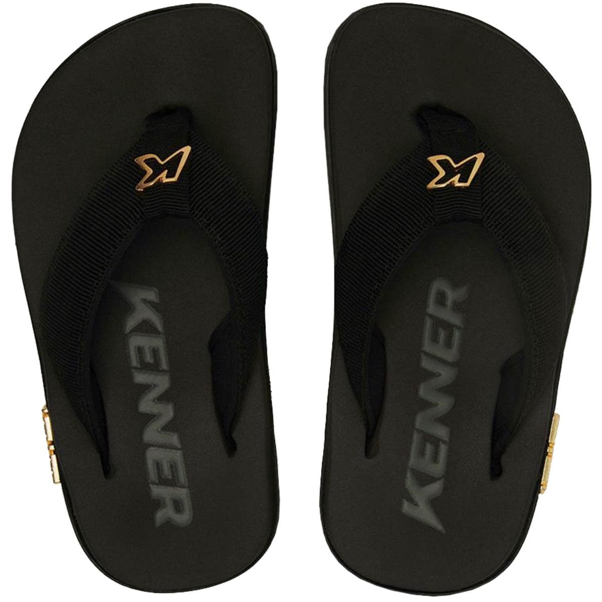 Chinelo Infantil Kenner Kivah Kids TKS - Preto Preto 3